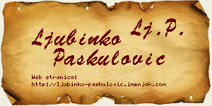 Ljubinko Paskulović vizit kartica